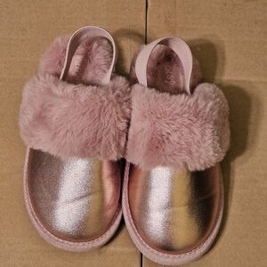 Cat & Jack Lila Metallic Bronze Scuff Slippers Girls Sz XL 11/12